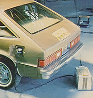 
Charging a converted Chevy Citation. 
